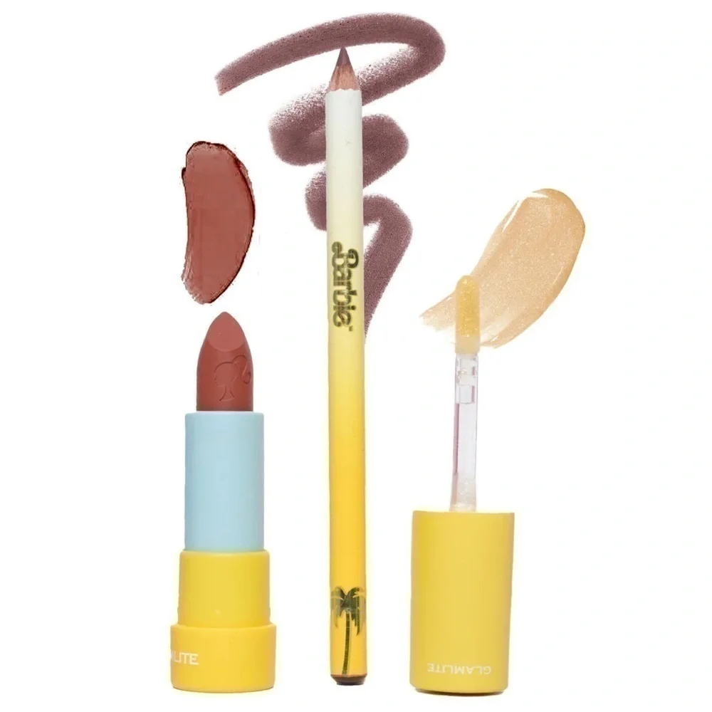 NEW BARBIE X GLAMLITE AT THE BEACH LIP KIT LIMITED EDITION